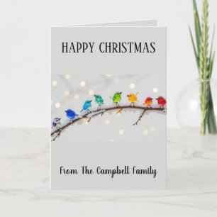 Cartes Pour Fêtes Annuelles Jolis oiseaux Joyeux Noël Personnalisé