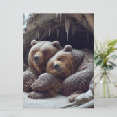 Cartes Pour Fêtes Annuelles Jolis ours hibernant d'hiver (Debout devant)