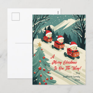 Cartes Pour Fêtes Annuelles Jolis ours rétro de Noël