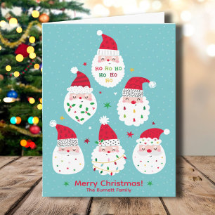 Cartes Pour Fêtes Annuelles Jolis Pères Noël avec barbes festives
