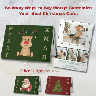 Cartes Pour Fêtes Annuelles Jolis Renne 4 Image