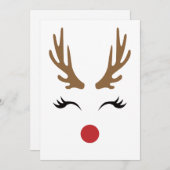 Cartes Pour Fêtes Annuelles Jolis rennes de Noël fantaisistes déchirent (Devant / Derrière)