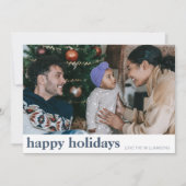 Cartes Pour Fêtes Annuelles Jolis sapins de Noël bleus marine modernes larges  (Devant)