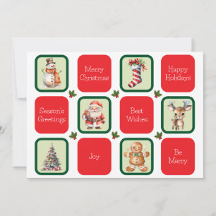 Cartes Pour Fêtes Annuelles Jolis vœux de Noël et de fêtes en carrés