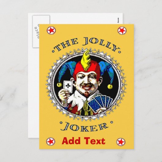 Cartes Pour Fêtes Annuelles Jolly Jester Card, ajouter du texte (Devant / Derrière)