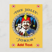 Cartes Pour Fêtes Annuelles Jolly Jester Card, ajouter du texte (Devant)