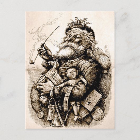 Cartes Pour Fêtes Annuelles Jolly Old Santa Claus Postcard (Devant)