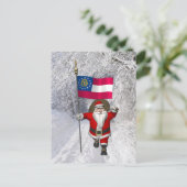 Cartes Pour Fêtes Annuelles Jolly Père Noël Avec L'Ensigne De Géorgie (Debout devant)