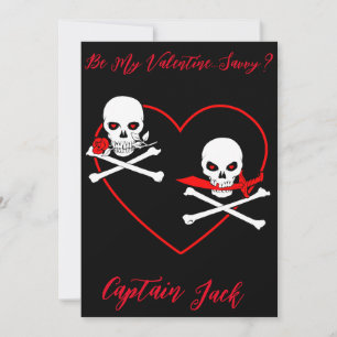 Cartes Pour Fêtes Annuelles Jolly roger Pirate Valentine