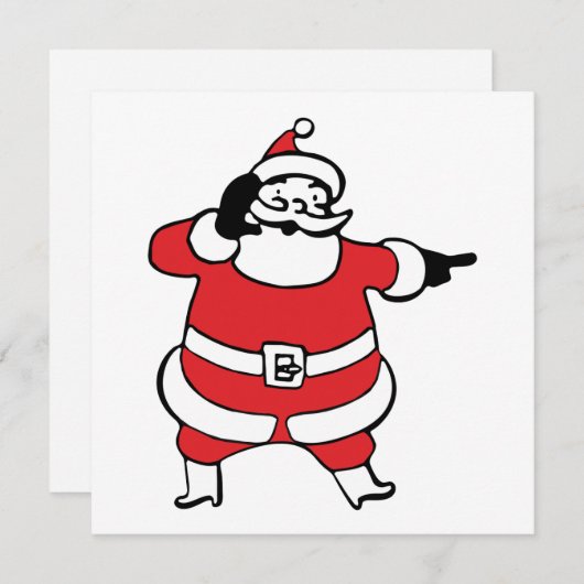 Cartes Pour Fêtes Annuelles Jolly Santa Claus appelle Reindee à Noël (Devant / Derrière)
