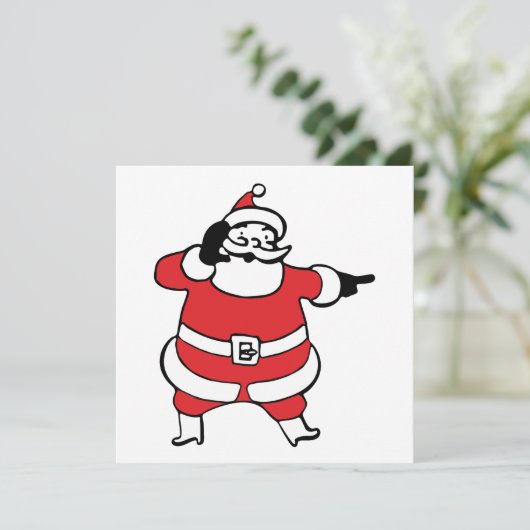 Cartes Pour Fêtes Annuelles Jolly Santa Claus appelle Reindee à Noël (Debout devant)
