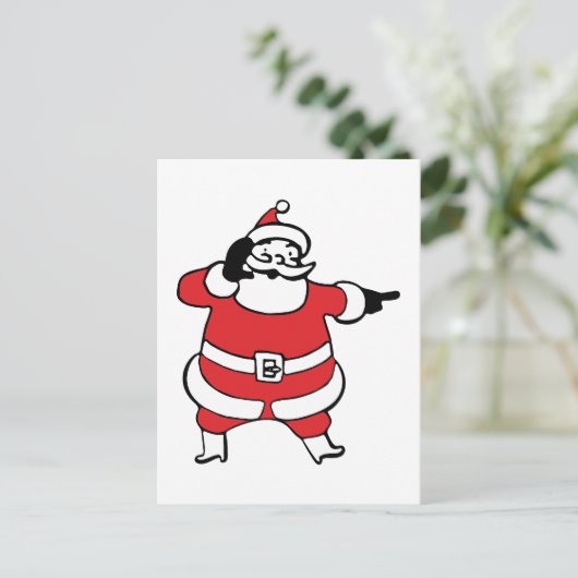 Cartes Pour Fêtes Annuelles Jolly Santa Claus appelle Reindee à Noël (Debout devant)
