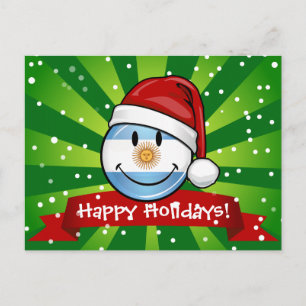Cartes Pour Fêtes Annuelles Jolly Smiling Argentina Flag Holiday