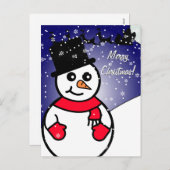 Cartes Pour Fêtes Annuelles Jolly Snowman (Devant / Derrière)