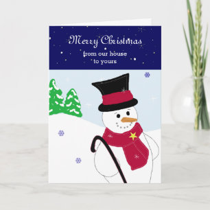 Cartes Pour Fêtes Annuelles Jolly Snowman