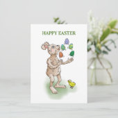 Cartes Pour Fêtes Annuelles Jonglage Bunny de Pâques (Debout devant)