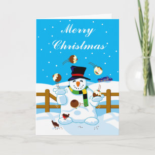 Cartes Pour Fêtes Annuelles Jongler Snowman