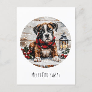 Cartes Pour Fêtes Annuelles Jory Christmas Boxer Puppy