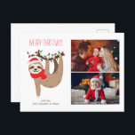 Cartes Pour Fêtes Annuelles Jote Christmas Sloth 2 Photo Collage<br><div class="desc">Joli Noël paresseux cartes photos personnalisés.</div>