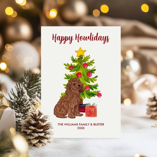 Cartes Pour Fêtes Annuelles Jote Goldendoodle Chien Famille Noël