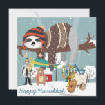 Cartes Pour Fêtes Annuelles Jote Hanoukka Sloth<br><div class="desc">Adorable Hanoukka Sloth</div>