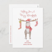 Cartes Pour Fêtes Annuelles Jote Moose Typographie Joyeux Noël (Devant / Derrière)