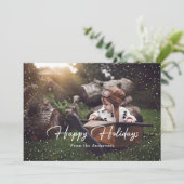 Cartes Pour Fêtes Annuelles Jote Violet Étoiles De Neige Photo (Debout devant)