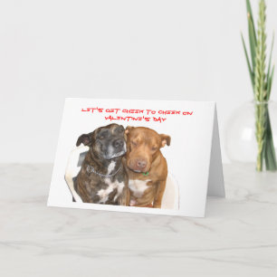 Cartes Pour Fêtes Annuelles Joue à la joue Staffy Valentine