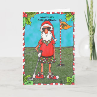 Cartes Pour Fêtes Annuelles Jouer au golf de Père Noël