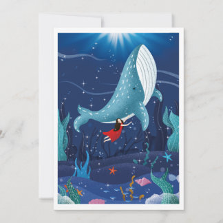Cartes Pour Fêtes Annuelles jouer avec la baleine en mer
