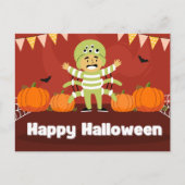 Cartes Pour Fêtes Annuelles Jouer Rouge et Orange Happy Halloween heureux (Devant)