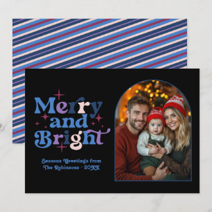 Cartes Pour Fêtes Annuelles Joues Gelées Noël Moderne Rétro Photo de Famille
