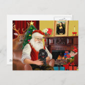 Cartes Pour Fêtes Annuelles Jouet noir père Noël/Min. Caniche (Devant / Derrière)