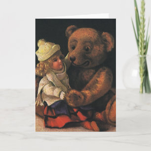 Cartes Pour Fêtes Annuelles Jouets de Noël, poupée et ours en peluche