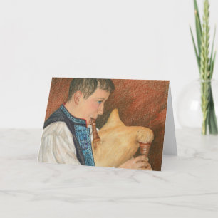 Cartes Pour Fêtes Annuelles Joueur de cornemuse de Gajde