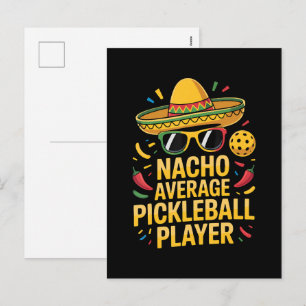 Cartes Pour Fêtes Annuelles Joueur de pickleball moyen nacho