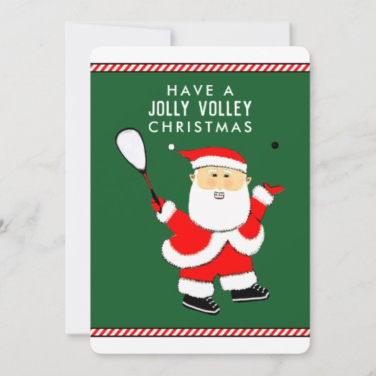 Cartes Pour Fêtes Annuelles Joueur de squash Noël (Devant)
