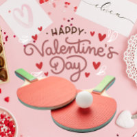 Joueur de tennis de table Ping Pong Saint-Valentin