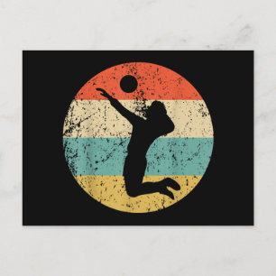 Cartes Pour Fêtes Annuelles Joueur de volley-ball vintage