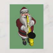 Cartes Pour Fêtes Annuelles Joueur du Saxophone du Père Noël (Devant)