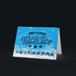 Cartes Pour Fêtes Annuelles Joueurs de hockey Kickice Christmas Card<br><div class="desc">Fêtes de hockey sur mesure / Carte de Noël avec design original Game Face Gear. Consultez mon magasin pour de nombreux autres modèles avec un arrière - plan saisonnier! Idéal pour toute votre famille et vos amis sportifs fous.</div>