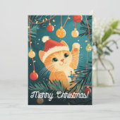 Cartes Pour Fêtes Annuelles Joueuse Arbre de Noël (Debout devant)