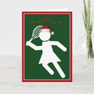 Cartes Pour Fêtes Annuelles Joueuse de tennis féminine de Noël - Symbole de te