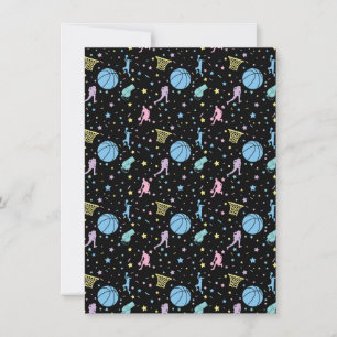 Cartes Pour Fêtes Annuelles Joueuses de basket-ball - Motif d'étoiles