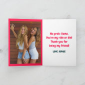 Cartes Pour Fêtes Annuelles Jour d'amitié Cute Lama aux fleurs roses (Intérieur)