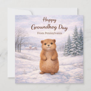 Cartes Pour Fêtes Annuelles Jour de la marmotte de Pennsylvanie