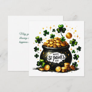 Cartes Pour Fêtes Annuelles Jour de la Saint Patrick Green Shamrocks Pot Or De