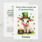 Cartes Pour Fêtes Annuelles Jour de la Saint-Patrick Moo-rish Méfait (Devant / Derrière)