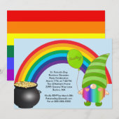 Cartes Pour Fêtes Annuelles Jour de la Saint Patrick Rainbow Gnomies Invitatio (Devant / Derrière)