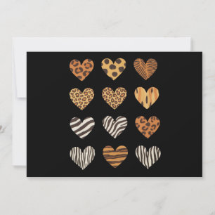 Cartes Pour Fêtes Annuelles Jour de la Saint-Valentin Cœur Léopard Mignon 
